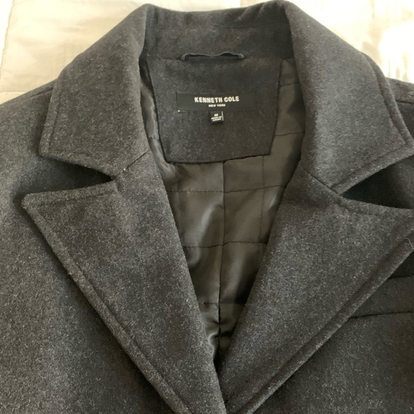 Kenneth Cole New York Black Peacoat Sz Medium - Picture 1 of 8